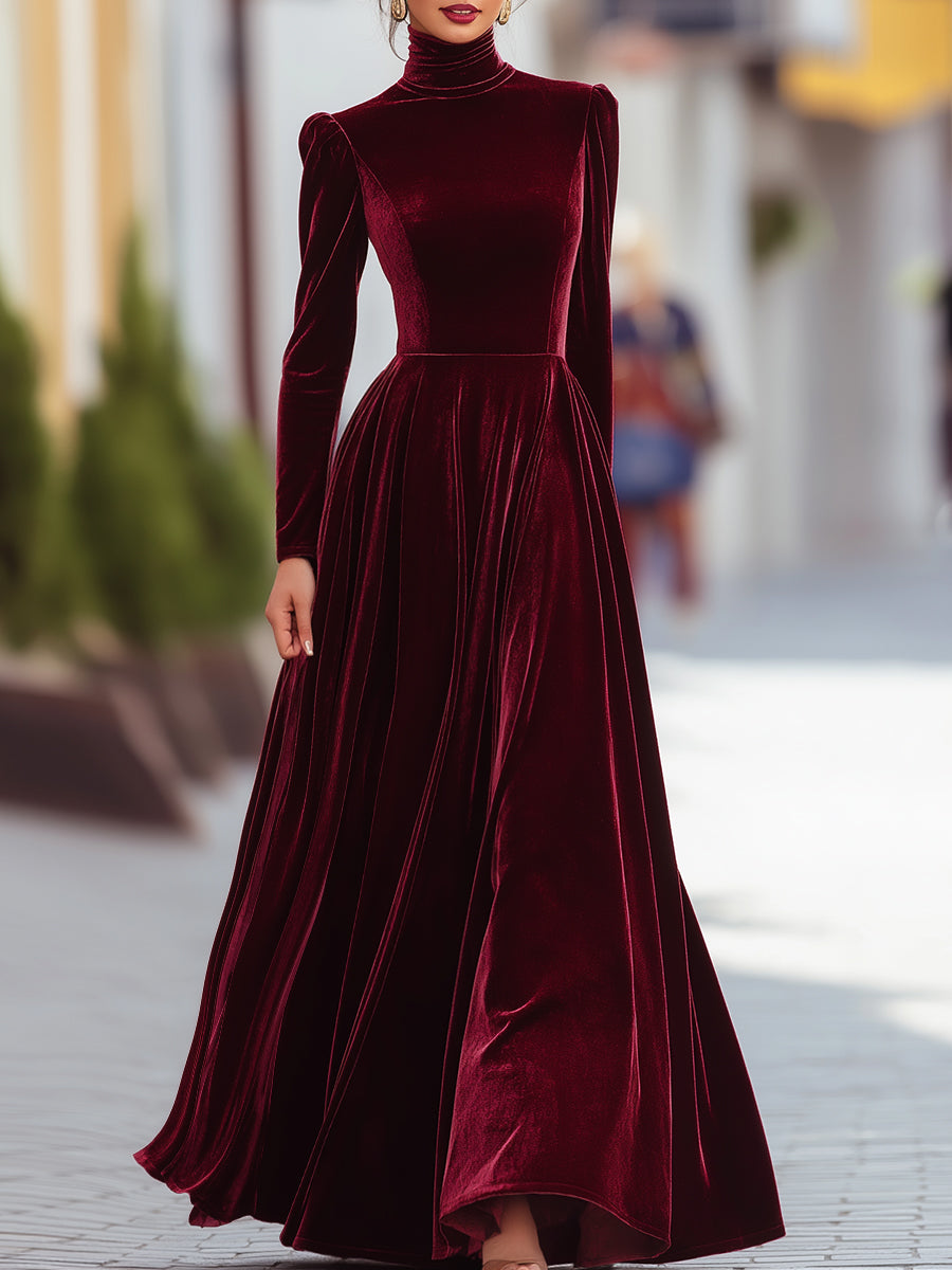 Women’s Velvet Long-Sleeve Gown