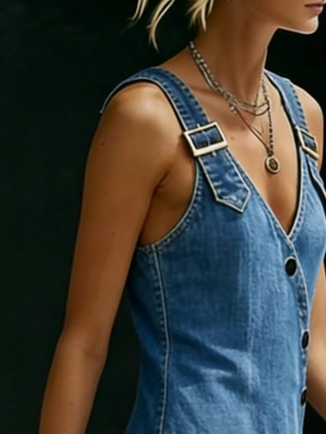 Women’s Long Denim Shirt Dress