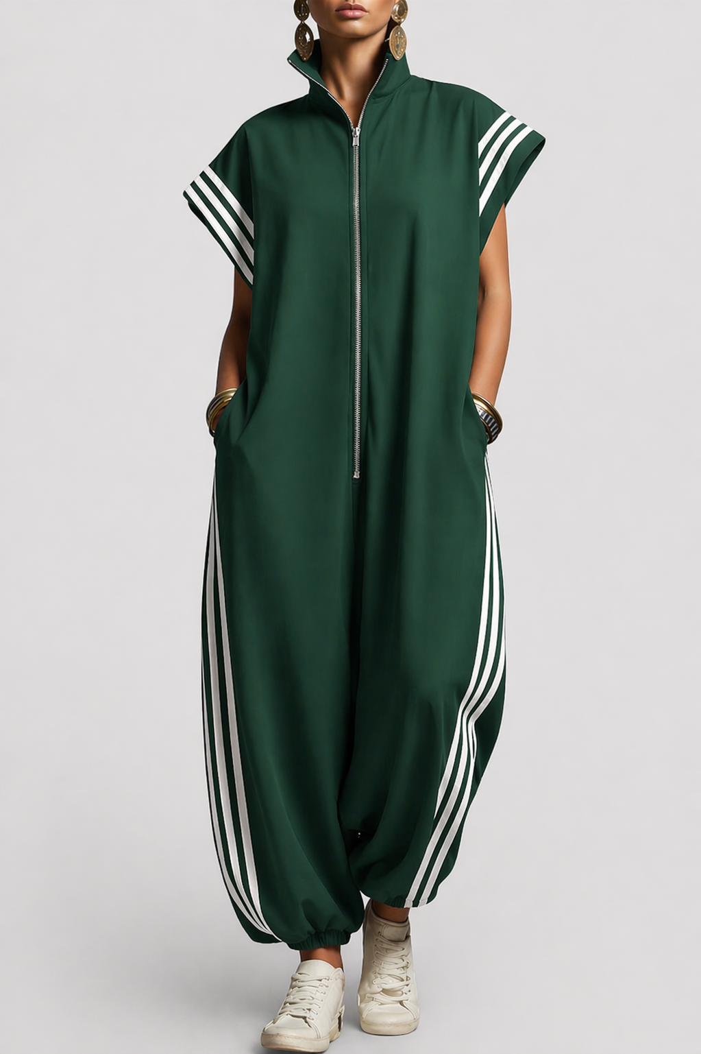 Women’s Sleeveless Zip-Neck Jumpsuit