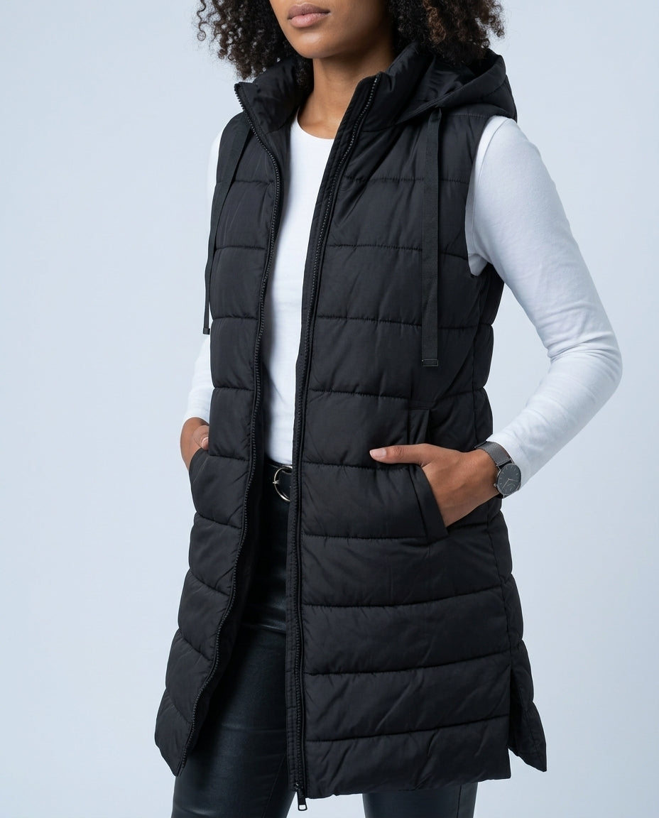 Women’s Long Hooded Puffer Vest