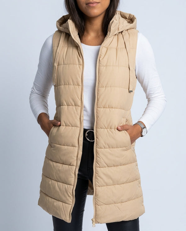 Women’s Long Hooded Puffer Vest