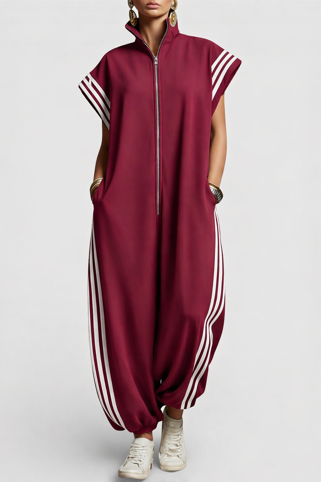 Women’s Sleeveless Zip-Neck Jumpsuit