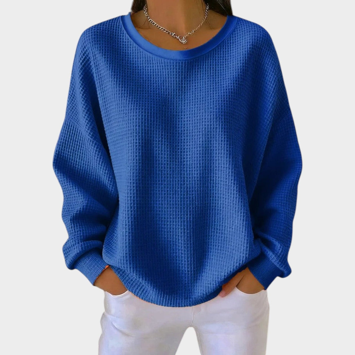 Women’s Textured Round-Neck Knit Sweater