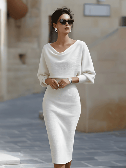 Women’s Draped Batwing Midi Dress