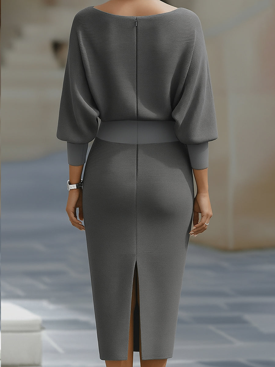 Women’s Draped Batwing Midi Dress