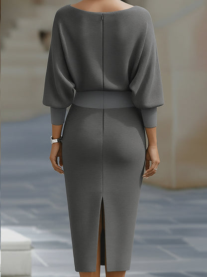 Women’s Draped Batwing Midi Dress