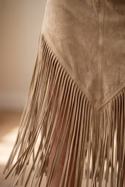 Women’s Faux Suede Fringe Dress