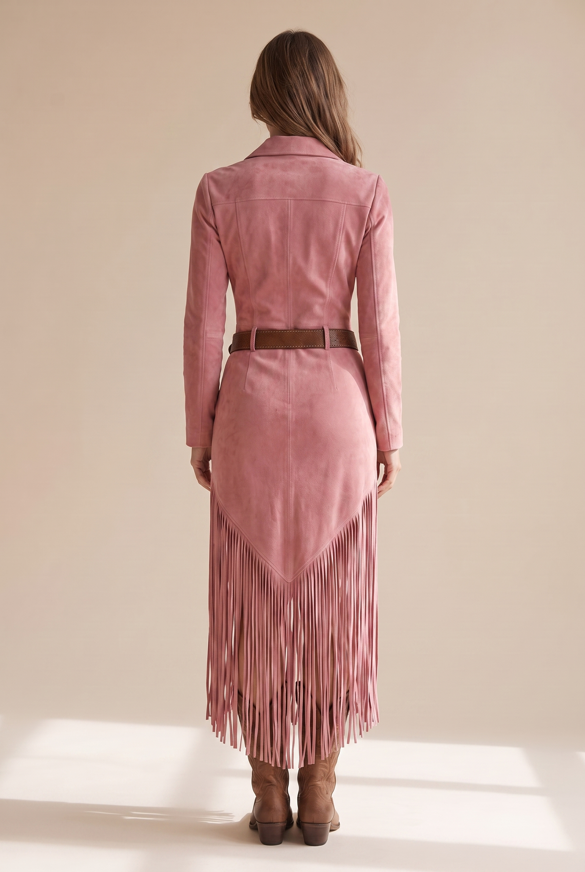 Women’s Faux Suede Fringe Dress