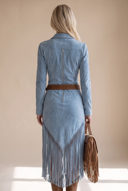 Women’s Faux Suede Fringe Dress