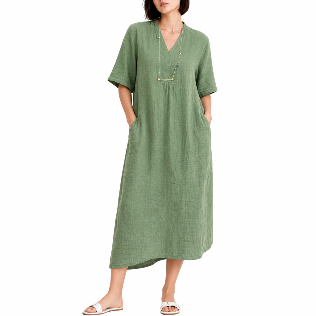 Women’s Relaxed V-Neck Midi Dress