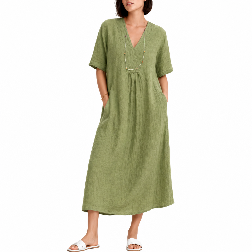 Women’s Relaxed V-Neck Midi Dress