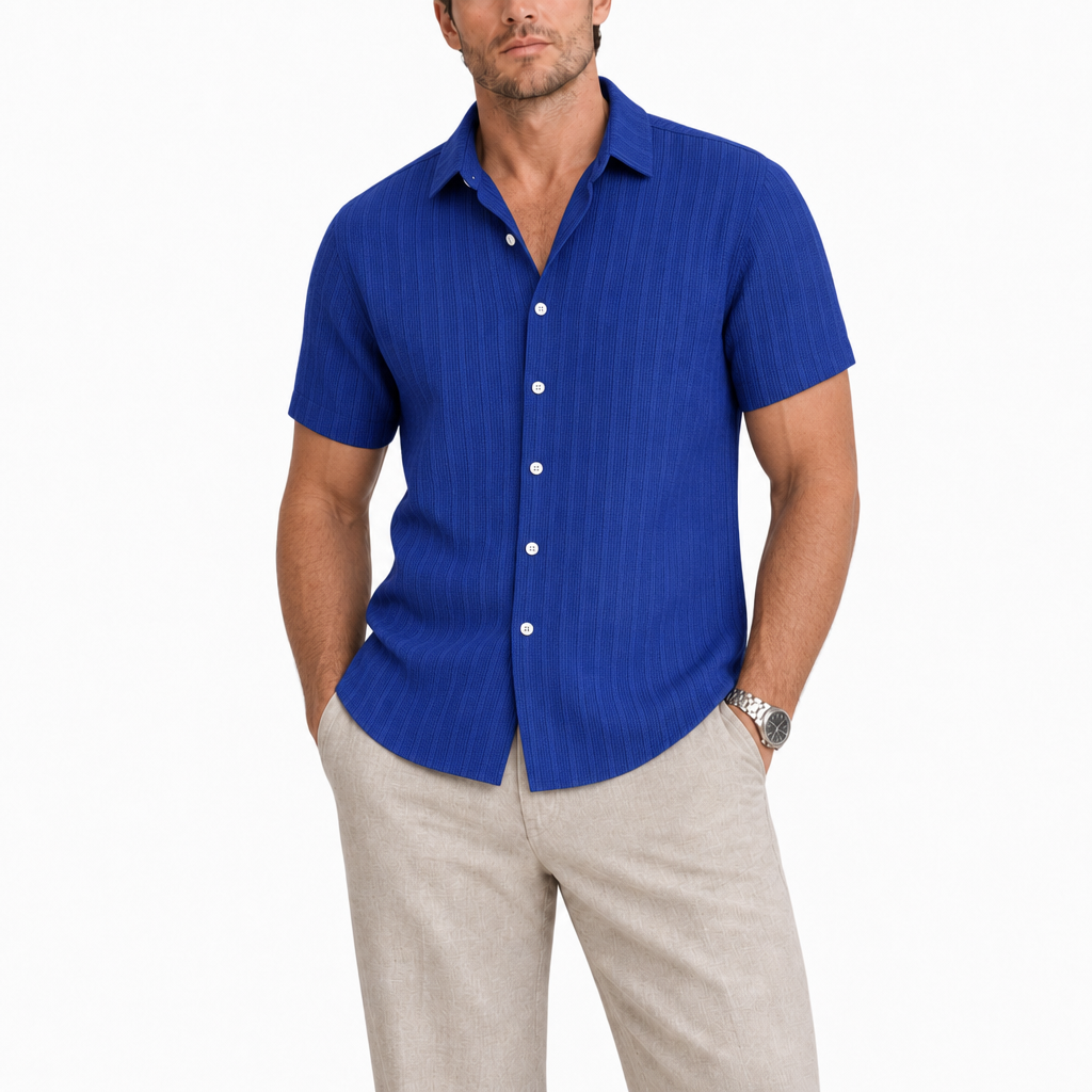 Men’s Textured Button-Up Shirt