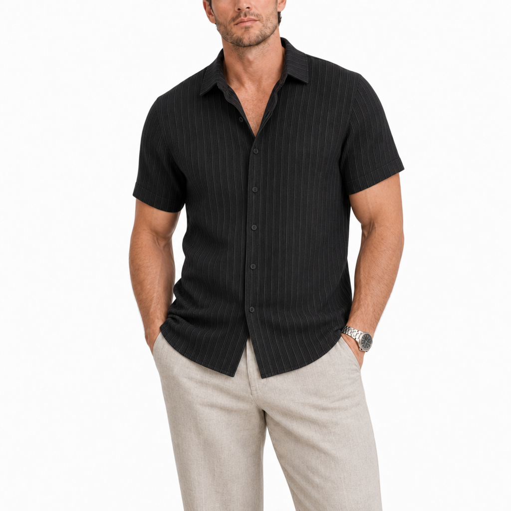 Men’s Textured Button-Up Shirt