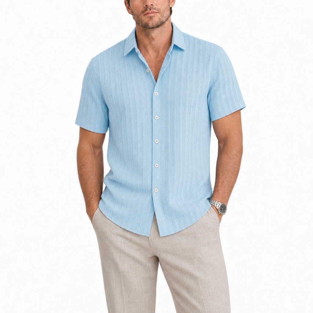 Men’s Textured Button-Up Shirt
