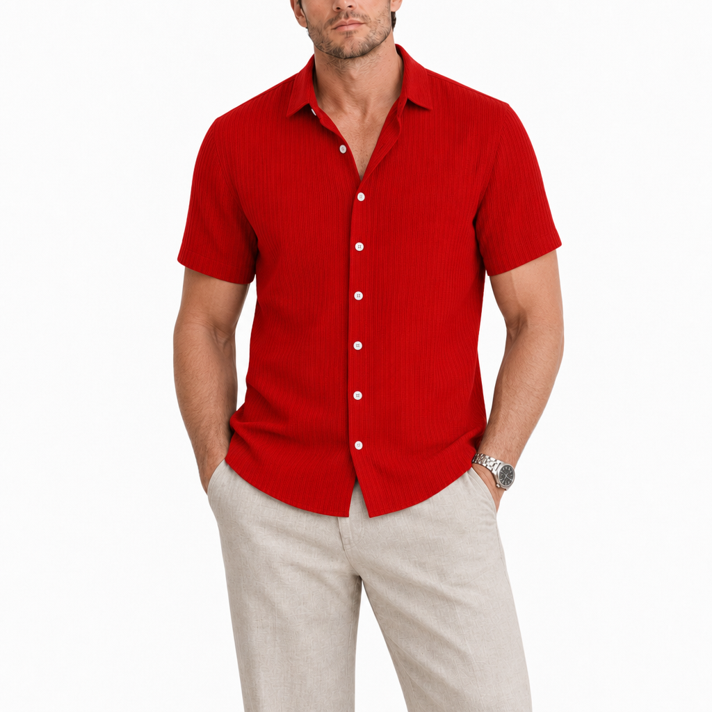 Men’s Textured Button-Up Shirt