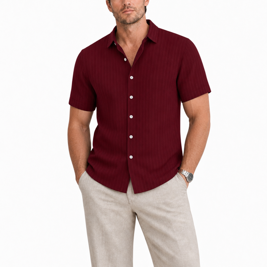 Men’s Textured Button-Up Shirt