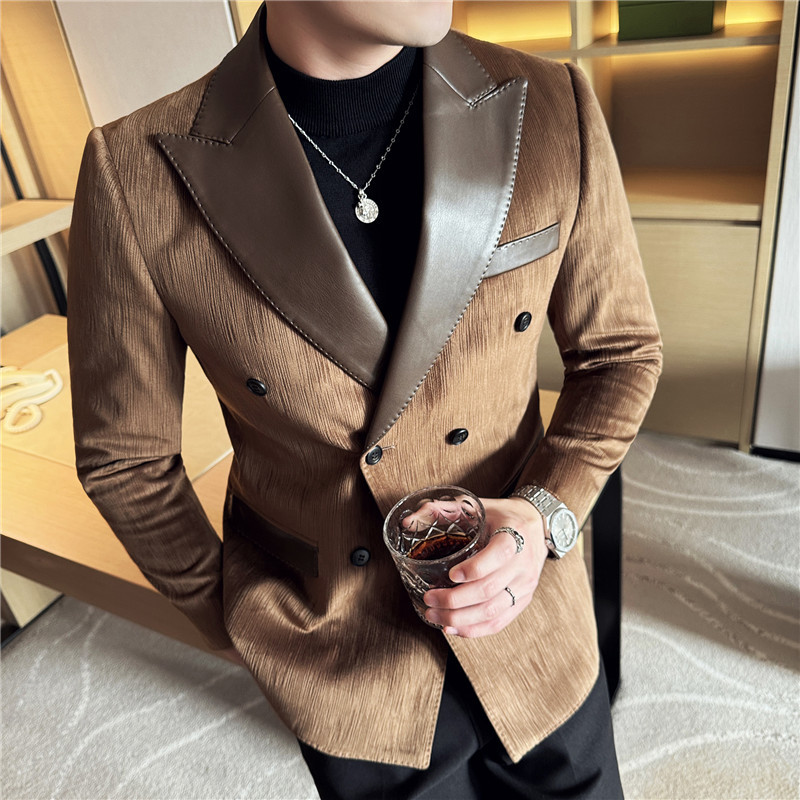 Men’s Slim-Fit Six-Button Velvet Jacket