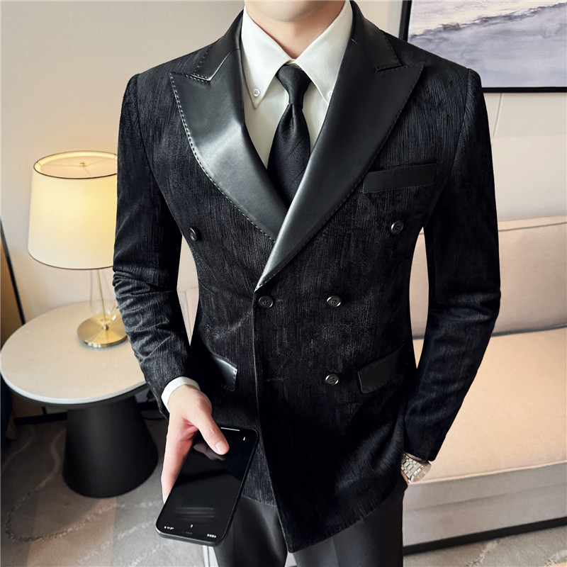 Men’s Slim-Fit Six-Button Velvet Jacket