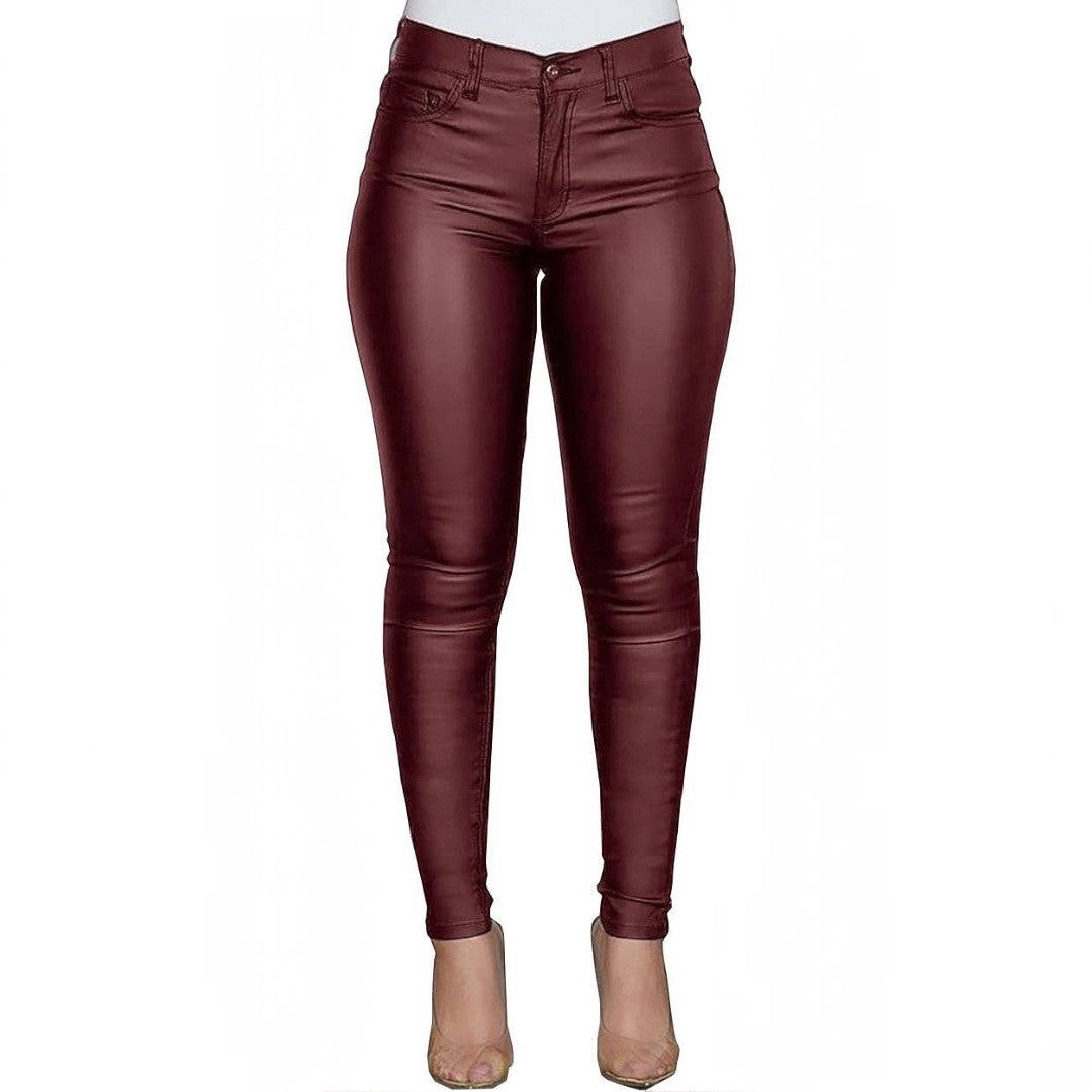 Women’s High-Waist Skinny Leather Pant