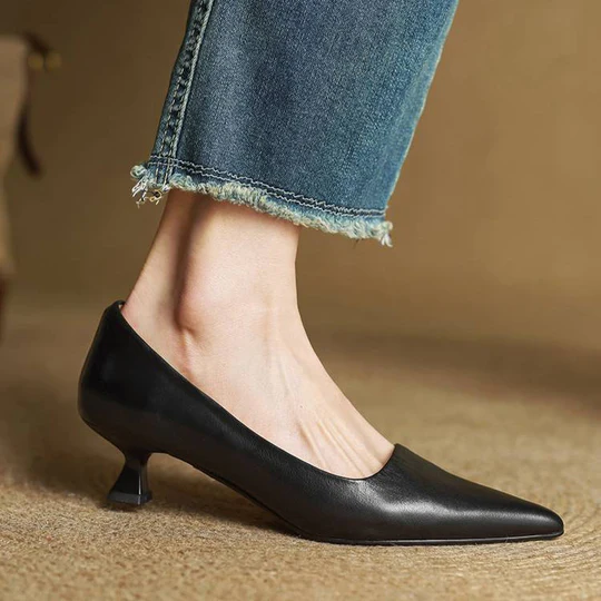 Women's Pointed-Toe Pumps with Mid-Block Heel