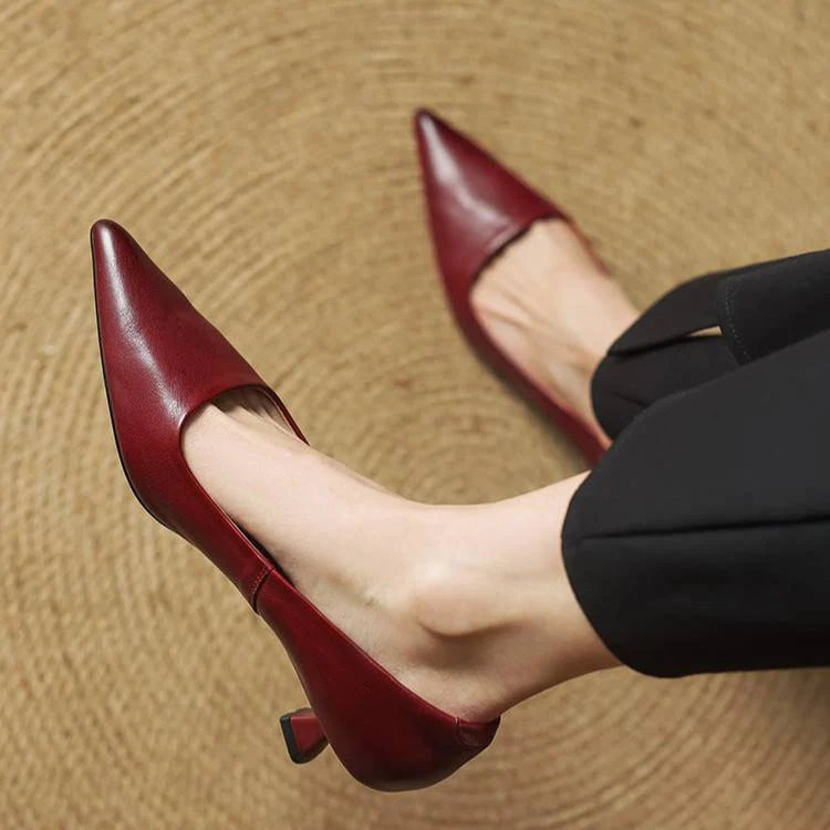 Women's Pointed-Toe Pumps with Mid-Block Heel