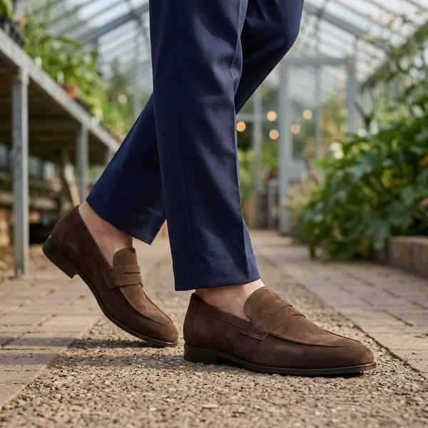 Men’s Suede Penny Loafers