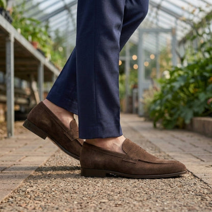 Men’s Suede Penny Loafers