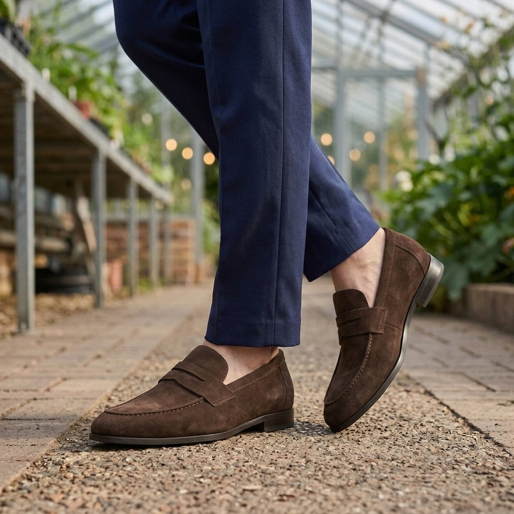 Men’s Suede Penny Loafers