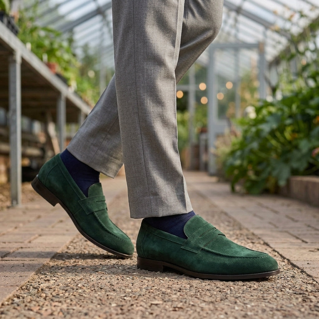 Men’s Suede Penny Loafers