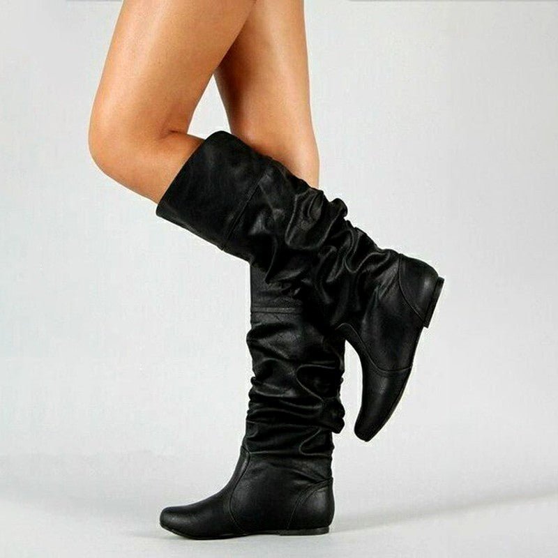 Women’s Slouchy Knee-High Flat Boots