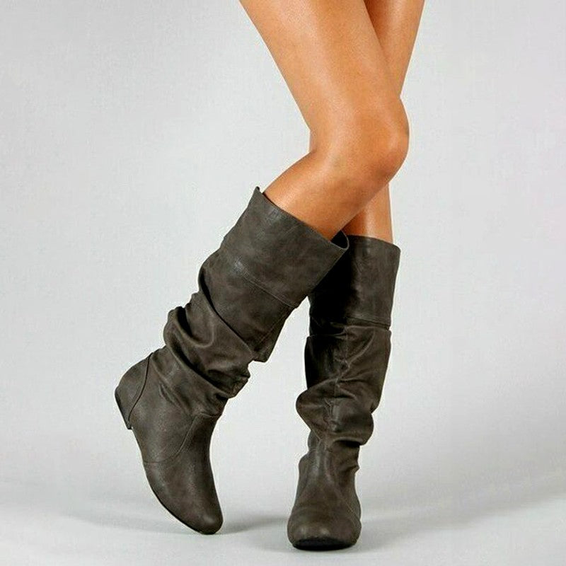 Women’s Slouchy Knee-High Flat Boots