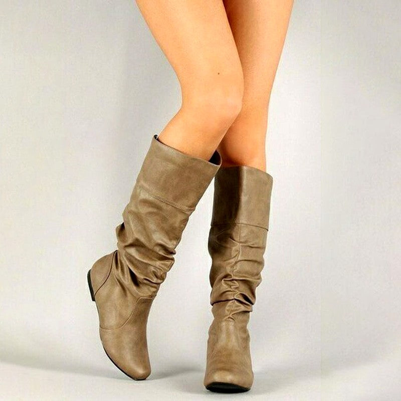 Women’s Slouchy Knee-High Flat Boots