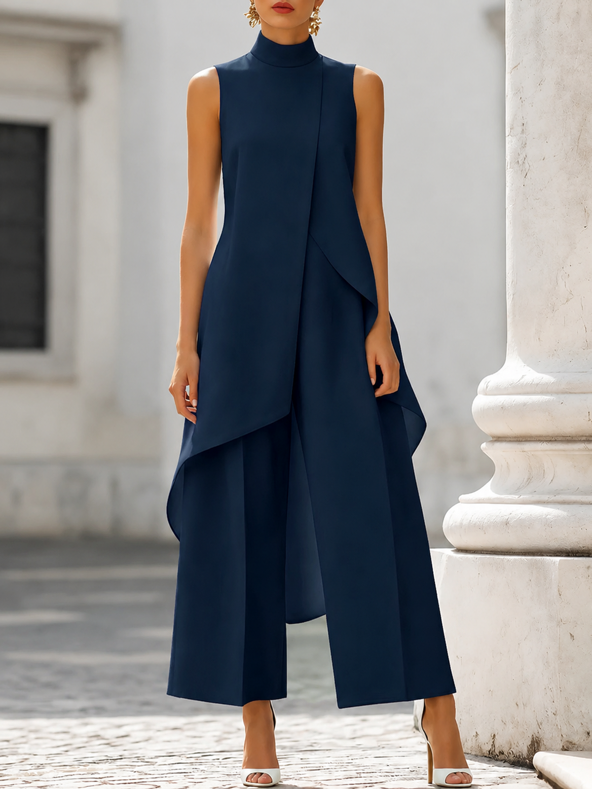Women’s Sleeveless Top and Wide-Leg Pants Set