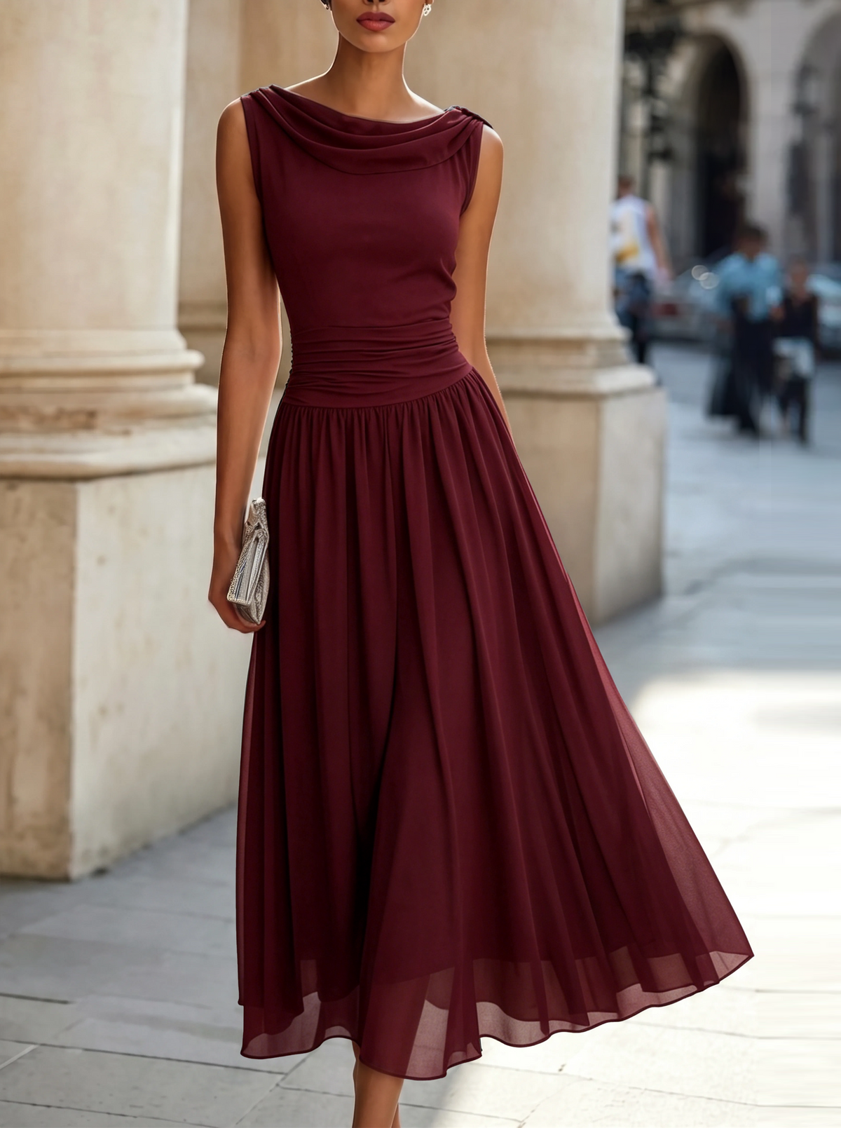 Women’s Pleated Midi Dress