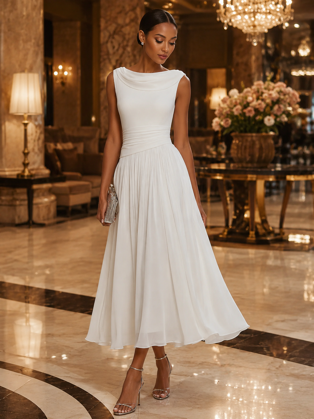 Women’s Pleated Midi Dress