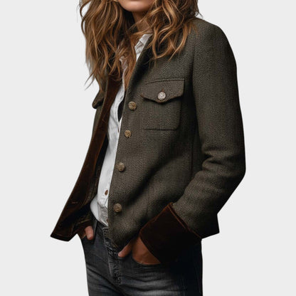 Women’s Herringbone Button-Front Blazer