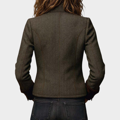 Women’s Herringbone Button-Front Blazer