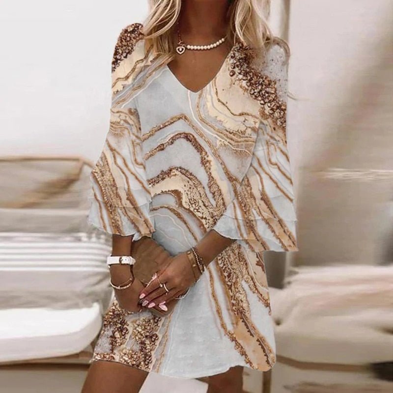 Women’s Mini Dress with Flared Sleeves