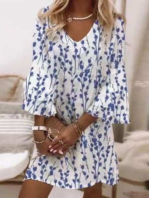 Women’s Mini Dress with Flared Sleeves